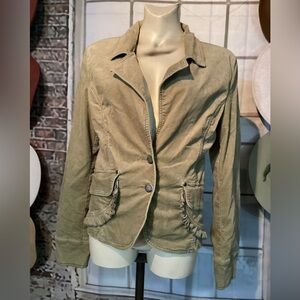 Women's 22 Vintage Utility Jacket Lace Inside in Soft Olive Green Sz 7